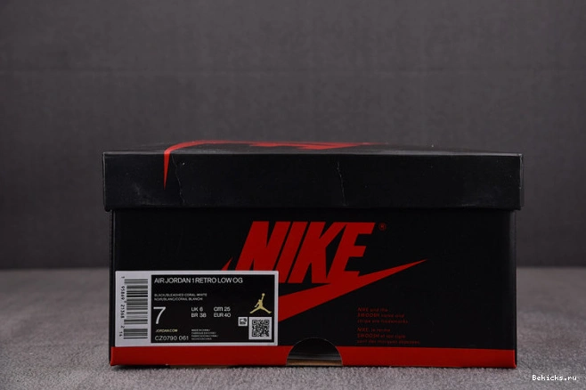 Reps BK cz0790-061 coral jordan air og low 1 bleached 1105